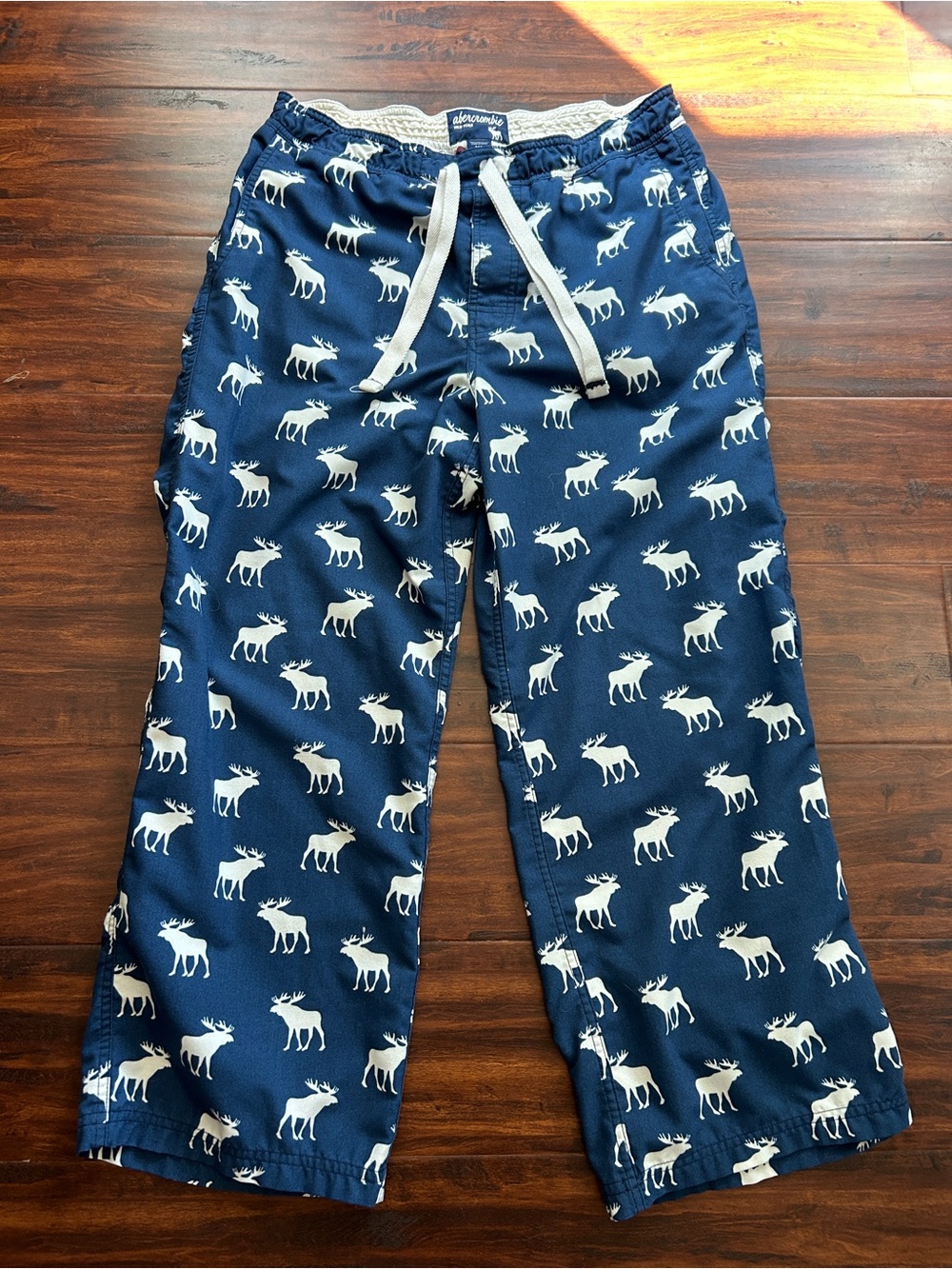abercrombie kids Navy Moose Print Pajama Bottoms